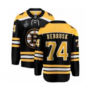 Men's Boston Bruins #74 Jake DeBrusk Authentic Black Home Fanatics Branded Breakaway 2019 Stanley Cup Final Bound Hockey Jersey