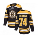 Men's Boston Bruins #74 Jake DeBrusk Premier Black Home 2019 Stanley Cup Final Bound Hockey Jersey