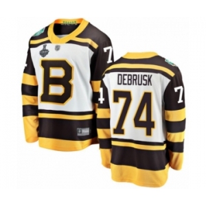 Men's Boston Bruins #74 Jake DeBrusk White Winter Classic Fanatics Branded Breakaway 2019 Stanley Cup Final Bound Hockey Jersey