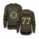 Men's Boston Bruins #77 Ray Bourque Authentic Green Salute to Service 2019 Stanley Cup Final Bound Hockey Jersey