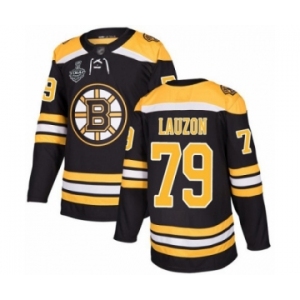 Men's Boston Bruins #79 Jeremy Lauzon Premier Black Home 2019 Stanley Cup Final Bound Hockey Jersey