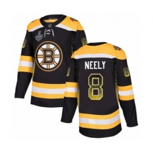 Men's Boston Bruins #8 Cam Neely Authentic Black Drift Fashion 2019 Stanley Cup Final Bound Hockey Jersey