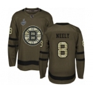 Men's Boston Bruins #8 Cam Neely Authentic Green Salute to Service 2019 Stanley Cup Final Bound Hockey Jersey