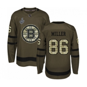 Men's Boston Bruins #86 Kevan Miller Authentic Green Salute to Service 2019 Stanley Cup Final Bound Hockey Jersey
