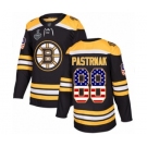 Men's Boston Bruins #88 David Pastrnak Authentic Black USA Flag Fashion 2019 Stanley Cup Final Bound Hockey Jersey