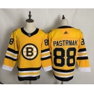 Men's Boston Bruins #88 David Pastrnak Authentic Golden 2021 New Hockey Jersey