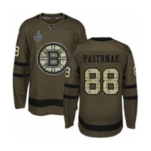 Men's Boston Bruins #88 David Pastrnak Authentic Green Salute to Service 2019 Stanley Cup Final Bound Hockey Jersey