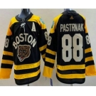 Men's Boston Bruins #88 David Pastrnak Black 2023 Winter Classic Authentic Jersey