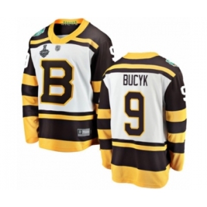 Men's Boston Bruins #9 Johnny Bucyk White Winter Classic Fanatics Branded Breakaway 2019 Stanley Cup Final Bound Hockey Jersey