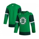 Men's Boston Bruins Blank 2020 St. Patrick's Day Stitched Hockey Jersey Green