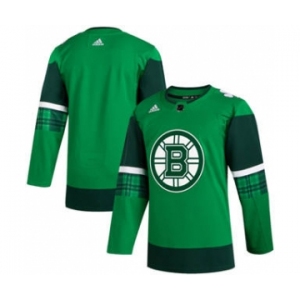 Men's Boston Bruins Blank 2020 St. Patrick's Day Stitched Hockey Jersey Green