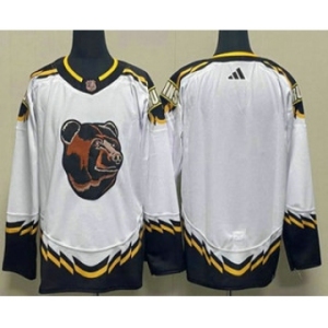 Men's Boston Bruins Blank White 2022 Reverse Retro Stitched Jersey