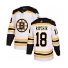 Men's Bruins #18 Brett Ritchie White Road Authentic Stitched Hockey Jersey