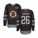 Men's Bruins #26 Par Lindholm Black 1917-2017 100th Anniversary Stitched Hockey Jersey