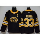 Men's Bruins #33 Zdeno Chara Black Authentic 3D Throwback Stitched Hockey Jersey