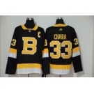 Men's Bruins #33 Zdeno Chara Black Throwback Authentic Stitched Hockey Jersey