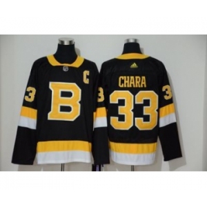 Men's Bruins #33 Zdeno Chara Black Throwback Authentic Stitched Hockey Jersey