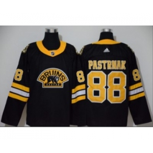 Men's Bruins #88 David Pastrnak Black Authentic 3D Throwback Stitched Hockey Jersey