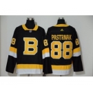 Men's Bruins #88 David Pastrnak Black Throwback Authentic Stitched Hockey Jersey