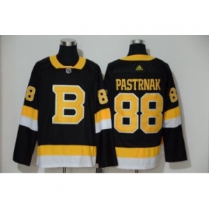 Men's Bruins #88 David Pastrnak Black Throwback Authentic Stitched Hockey Jersey