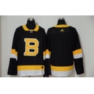 Men's Bruins Blank Black Throwback Authentic Stitched Hockey Jersey