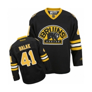 Reebok Boston Bruins #41 Jaroslav Halak Authentic Black Third NHL Jersey