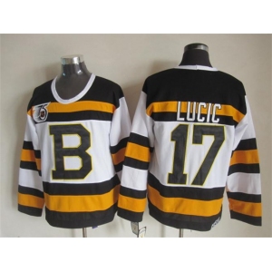 nhl jerseys boston bruins #17 lucic white [m&n 75th]