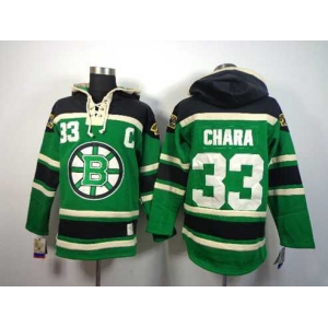 nhl jerseys boston bruins #33 chara green[pullover hooded sweatshirt patch C]