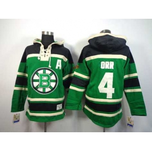 nhl jerseys boston bruins #4 orr green[pullover hooded sweatshirt patch A]