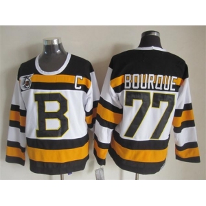 nhl jerseys boston bruins #77 bourque white [m&n 75th]