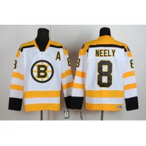 nhl jerseys boston bruins #8 neely white-yellow [patch A]