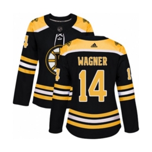 Women Adidas Boston Bruins #14 Chris Wagner Authentic Black Home NHL Jersey