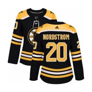 Women Adidas Boston Bruins #20 Joakim Nordstrom Authentic Black Home NHL Jersey