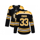 Women Adidas Boston Bruins #33 Zdeno Chara Black Home Authentic Stitched NHL Jersey