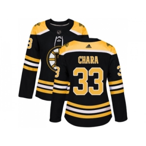 Women Adidas Boston Bruins #33 Zdeno Chara Black Home Authentic Stitched NHL Jersey