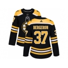 Women Adidas Boston Bruins #37 Patrice Bergeron Black Home Authentic Stitched NHL Jersey