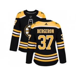 Women Adidas Boston Bruins #37 Patrice Bergeron Black Home Authentic Stitched NHL Jersey