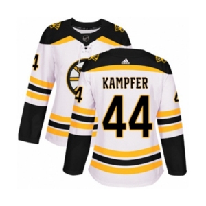 Women Adidas Boston Bruins #44 Steven Kampfer Authentic White Away NHL Jersey