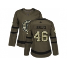 Women Adidas Boston Bruins #46 David Krejci Green Salute to Service Stitched NHL Jersey