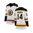 Women Boston Bruins #14 Chris Wagner Authentic White Away Fanatics Branded Breakaway NHL Jersey