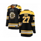 Women Boston Bruins #27 John Moore Authentic Black Home Fanatics Branded Breakaway NHL Jersey