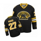 Women Reebok Boston Bruins #27 John Moore Authentic Black Third NHL Jersey