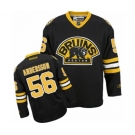 Women Reebok Boston Bruins #56 Axel Andersson Authentic Black Third NHL Jersey