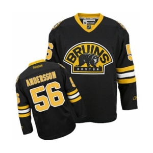 Women Reebok Boston Bruins #56 Axel Andersson Premier Black Third NHL Jersey