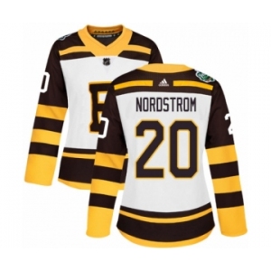 Women's Adidas Boston Bruins #20 Joakim Nordstrom Authentic White 2019 Winter Classic NHL Jersey