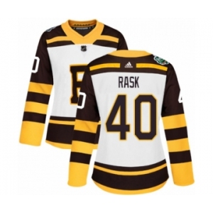 Women's Adidas Boston Bruins #40 Tuukka Rask Authentic White 2019 Winter Classic NHL Jersey