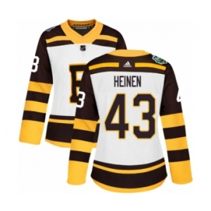 Women's Adidas Boston Bruins #43 Danton Heinen Authentic White 2019 Winter Classic NHL Jersey