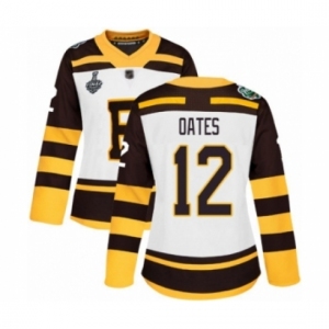 Women's Boston Bruins #12 Adam Oates Authentic White Winter Classic 2019 Stanley Cup Final Bound Hockey Jersey