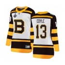 Women's Boston Bruins #13 Charlie Coyle White Winter Classic Fanatics Branded Breakaway 2019 Stanley Cup Final Bound Hockey Jersey