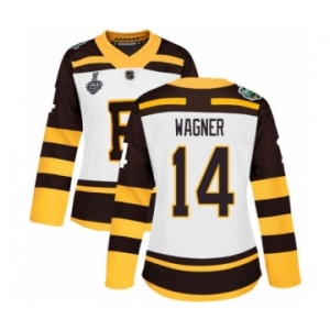 Women's Boston Bruins #14 Chris Wagner Authentic White Winter Classic 2019 Stanley Cup Final Bound Hockey Jersey